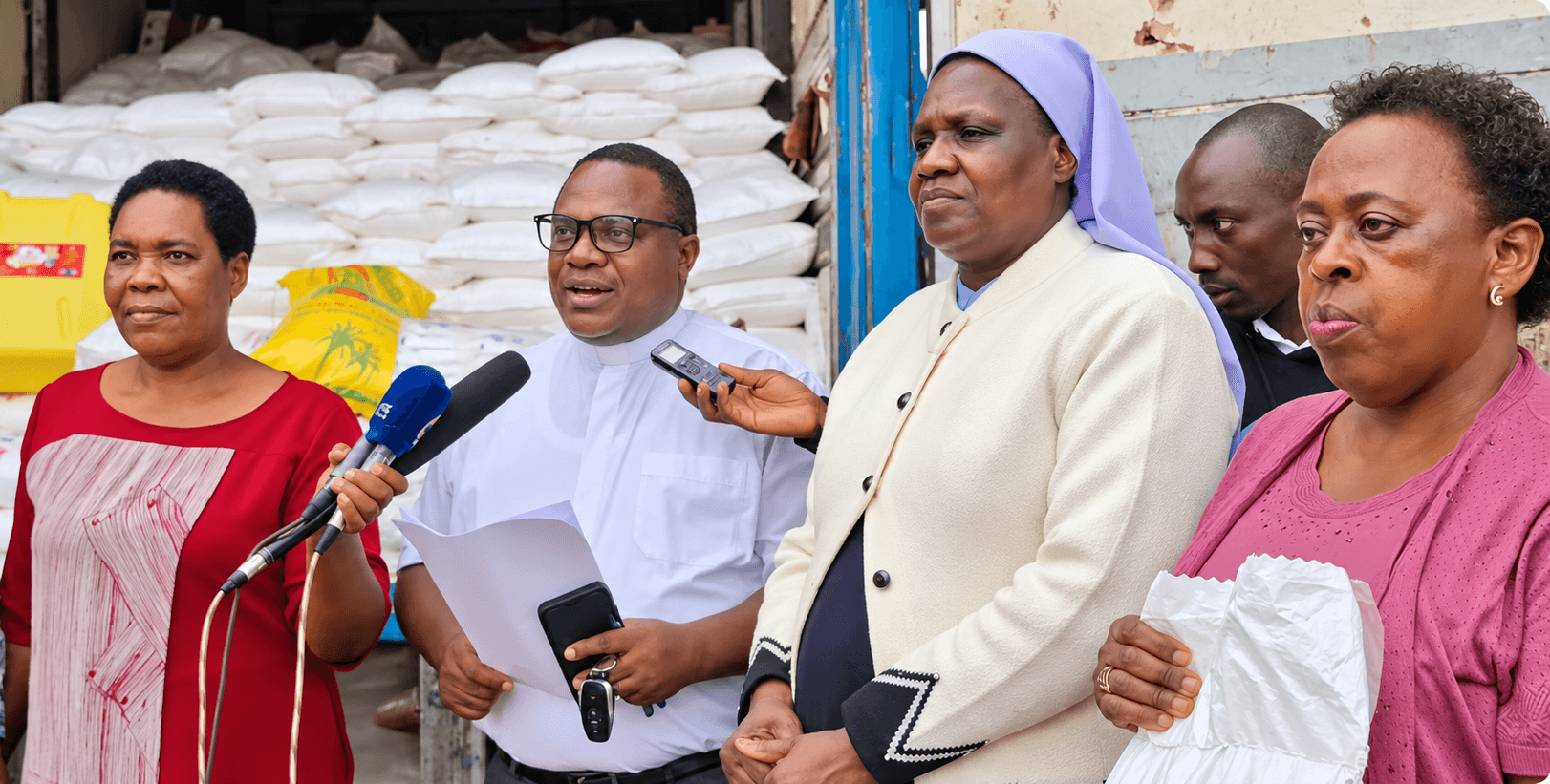 Caritas emergency food and relief distribution in Kampala